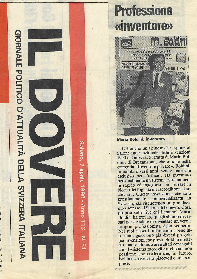 il-dovere-7-aprile-1990 Profession inventor - 07.04.1990